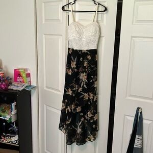 Floral Black and White Dress